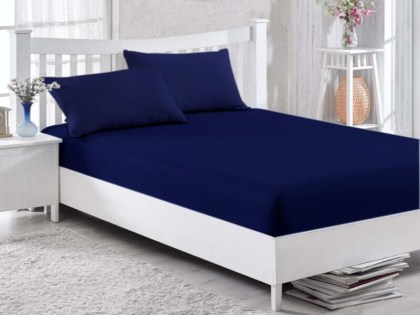 Κατωσέντονο με λάστιχο Navy Blue Βαμβακερό Γαρύφαλλο | Γαρύφαλλο - Λευκά Είδη